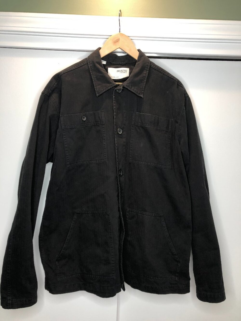 Selected /Homme Loose New Tony Overshirt ,Black Used ,xl Mens ,Good Condition